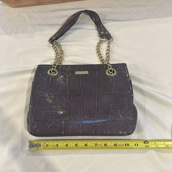 kate spade Knightsbridge Croc Embossed Darcy Shoulder Handbag bag purse EUC - Picture 8 of 8